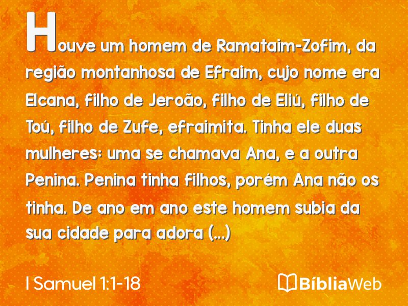 I Samuel 1:1-18 em imagem para compartilhar