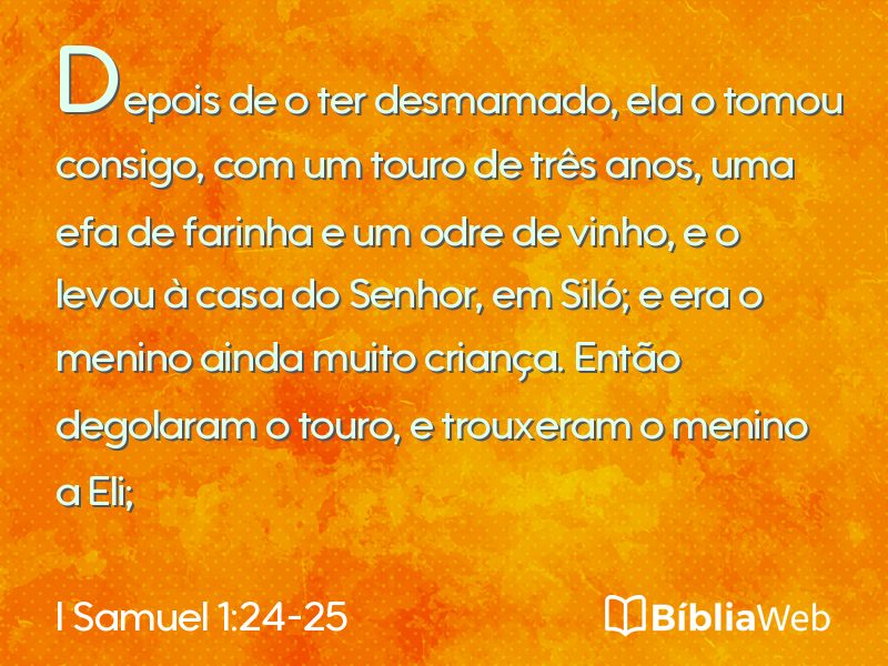 I Samuel 1:24-25 em imagem para compartilhar
