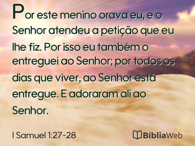 I Samuel 1:27-28 em imagem para compartilhar