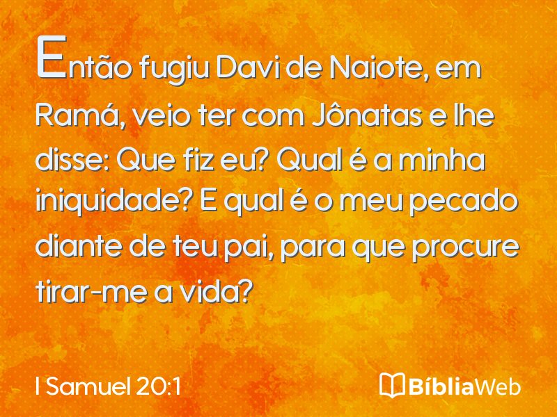 I Samuel 20:1 em imagem para compartilhar