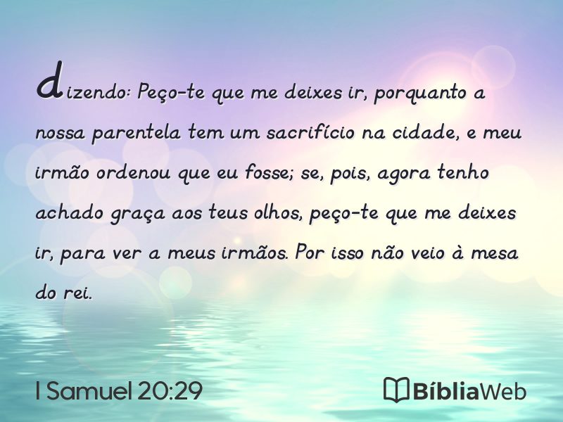 I Samuel 20:29 em imagem para compartilhar