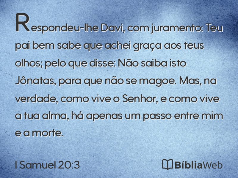 I Samuel 20:3 em imagem para compartilhar