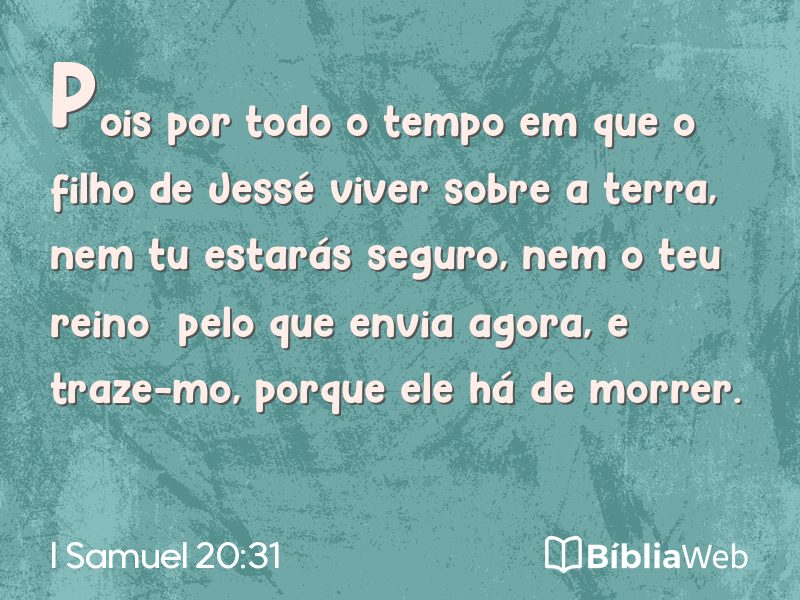 I Samuel 20:31 em imagem para compartilhar