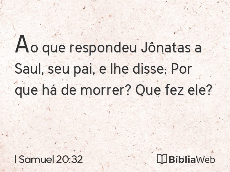 I Samuel 20:32 em imagem para compartilhar