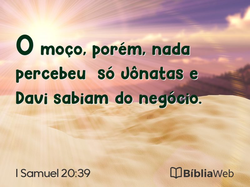 I Samuel 20:39 em imagem para compartilhar