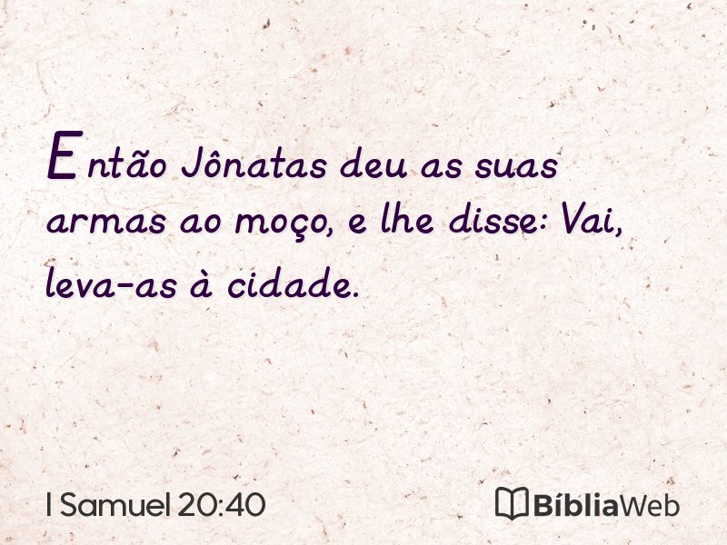 I Samuel 20:40 em imagem para compartilhar