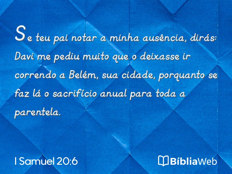 I Samuel 20:6 em imagem para compartilhar