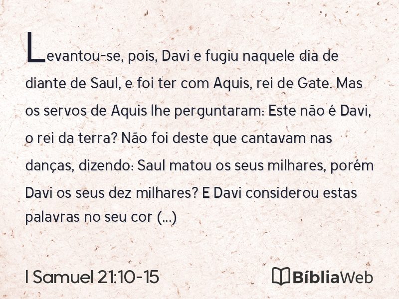 I Samuel 21:10-15 em imagem para compartilhar
