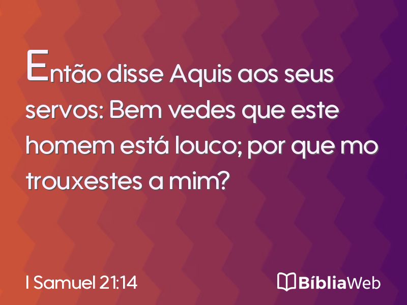I Samuel 21:14 em imagem para compartilhar