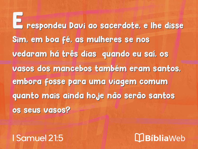 I Samuel 21:5 em imagem para compartilhar