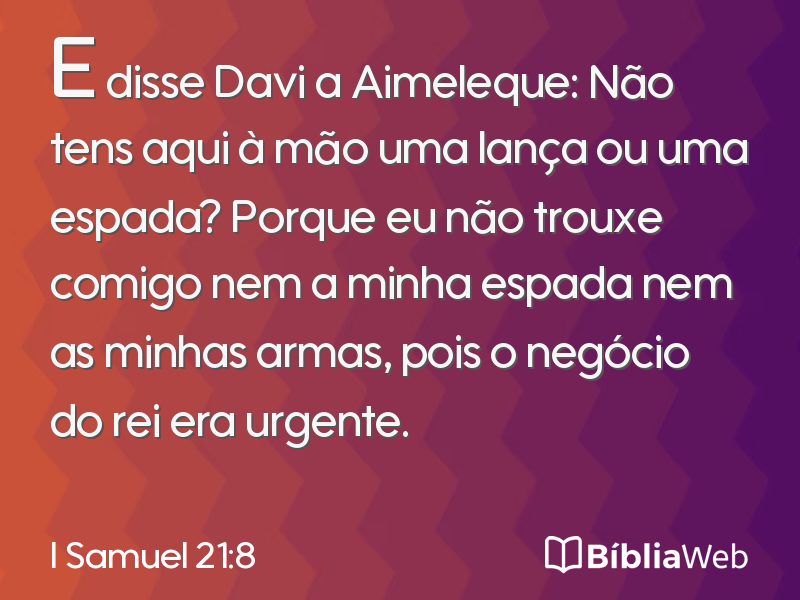 I Samuel 21:8 em imagem para compartilhar