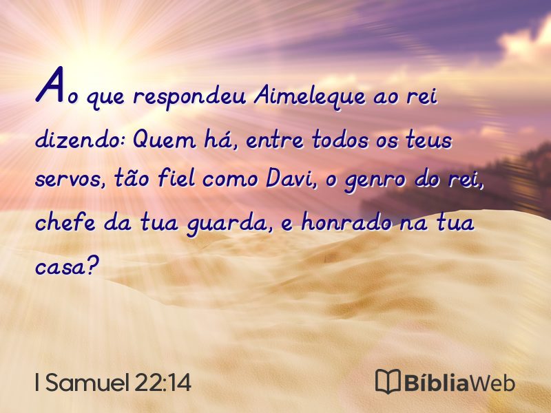 I Samuel 22:14 em imagem para compartilhar