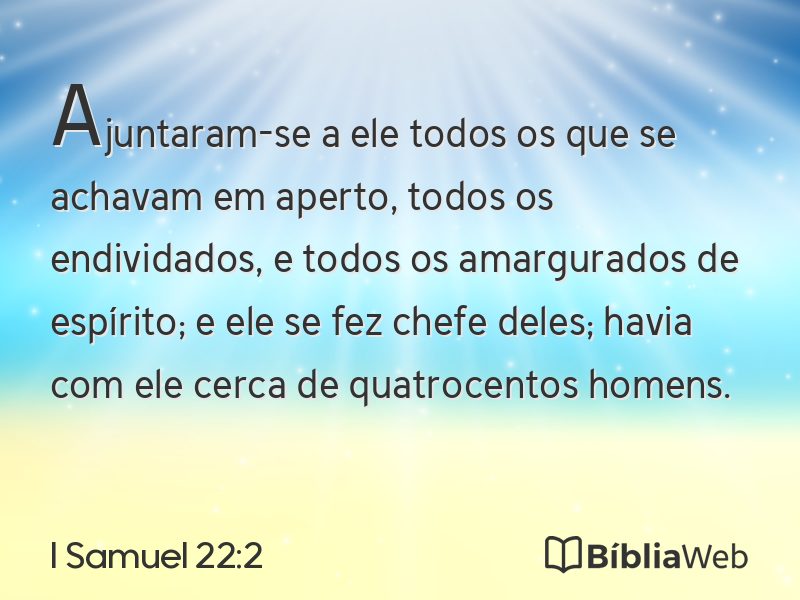 I Samuel 22:2 em imagem para compartilhar