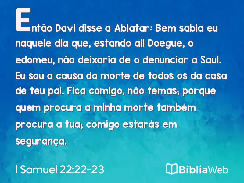 I Samuel 22:22-23 em imagem para compartilhar