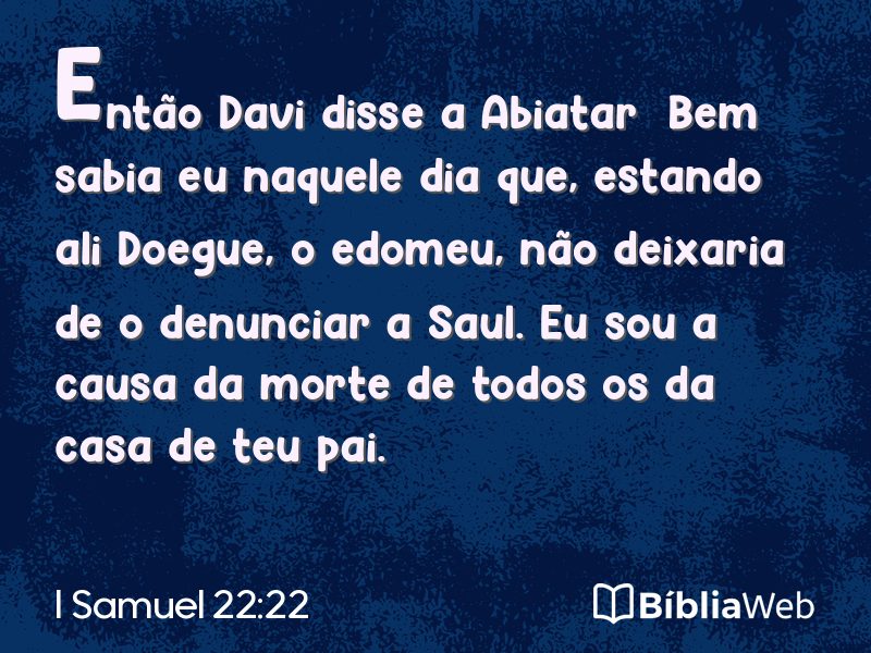 I Samuel 22:22 em imagem para compartilhar