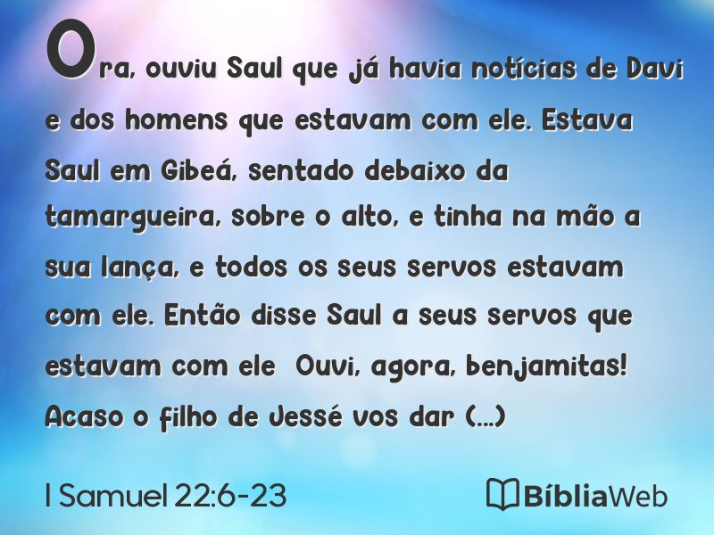 I Samuel 22:6-23 em imagem para compartilhar