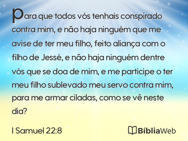 I Samuel 22:8 em imagem para compartilhar