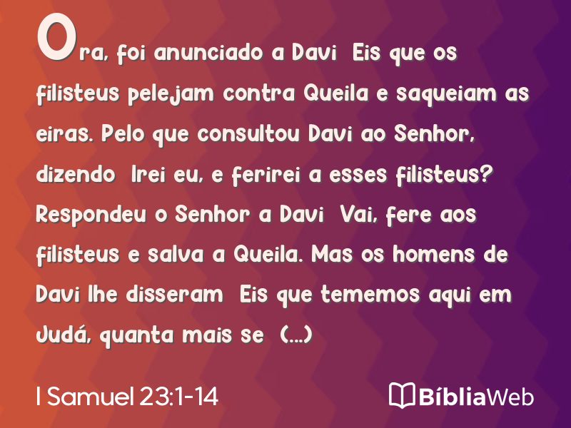 I Samuel 23:1-14 em imagem para compartilhar