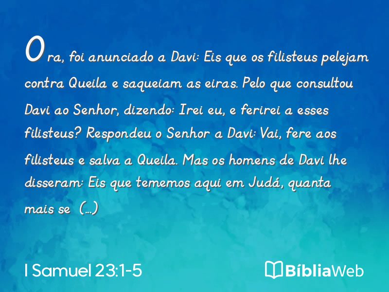 I Samuel 23:1-5 em imagem para compartilhar