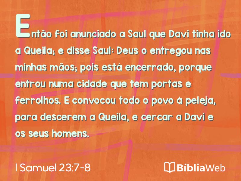 I Samuel 23:7-8 em imagem para compartilhar