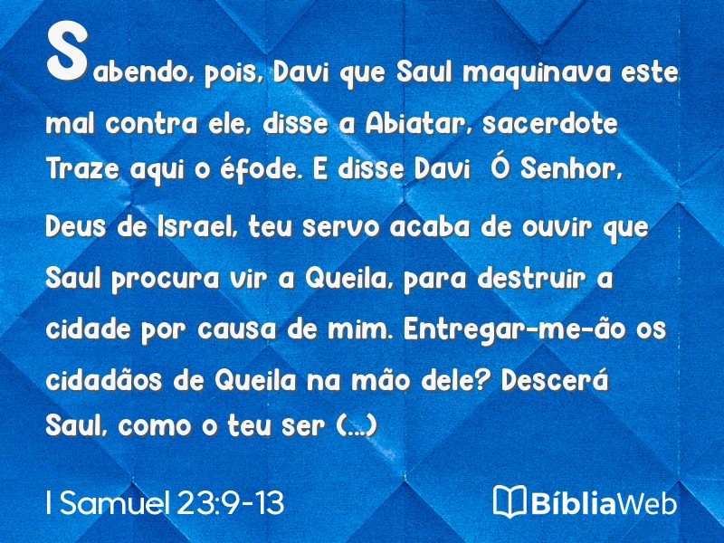 I Samuel 23:9-13 em imagem para compartilhar
