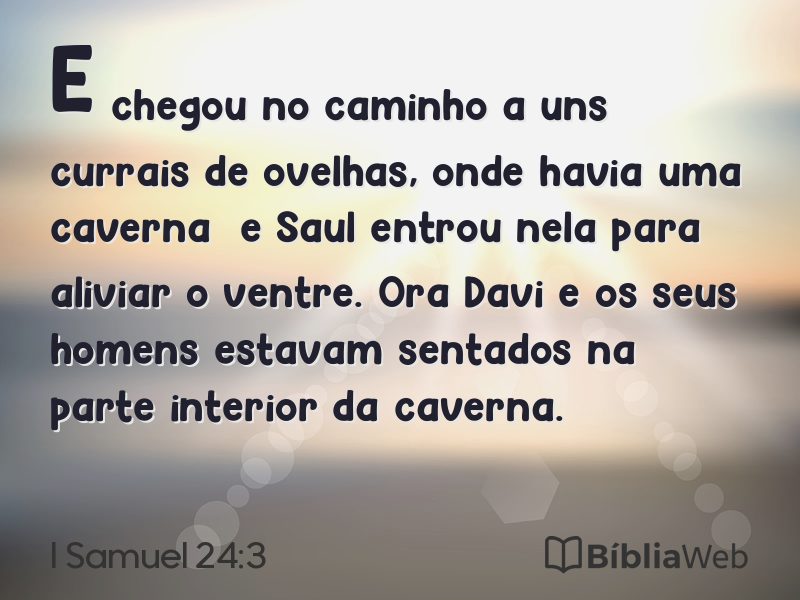 I Samuel 24:3 em imagem para compartilhar