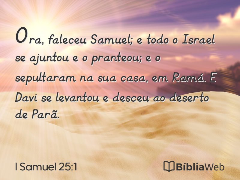 I Samuel 25:1 em imagem para compartilhar