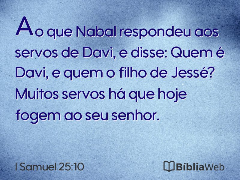 I Samuel 25:10 em imagem para compartilhar