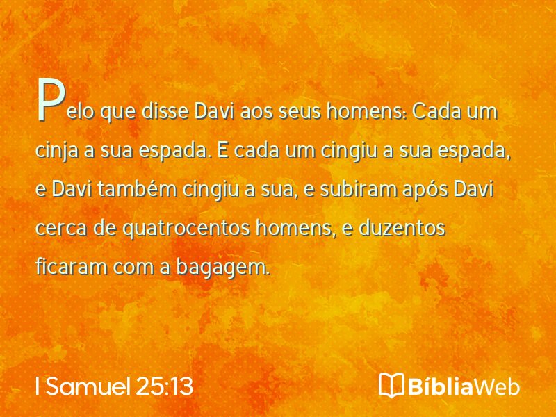 I Samuel 25:13 em imagem para compartilhar