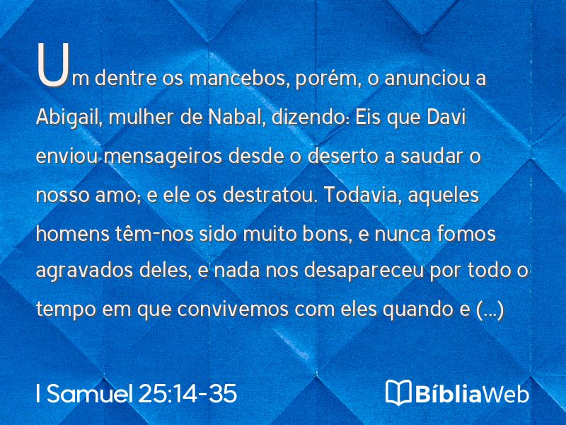 I Samuel 25:14-35 em imagem para compartilhar