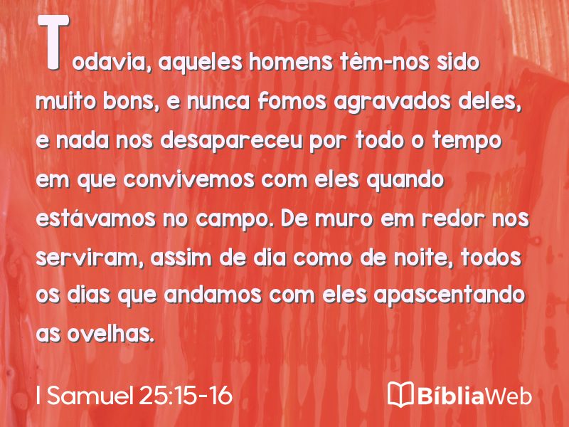 I Samuel 25:15-16 em imagem para compartilhar