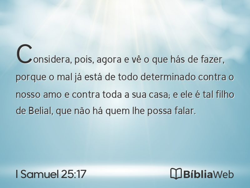 I Samuel 25:17 em imagem para compartilhar