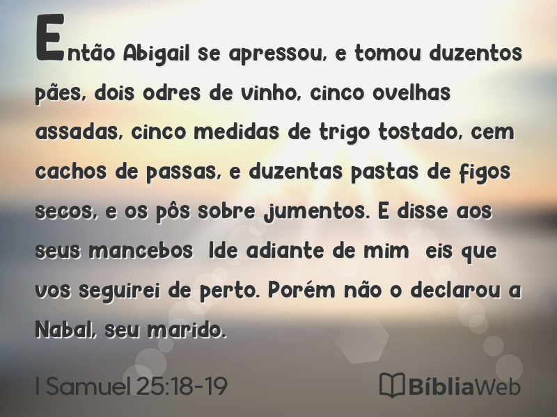 I Samuel 25:18-19 em imagem para compartilhar