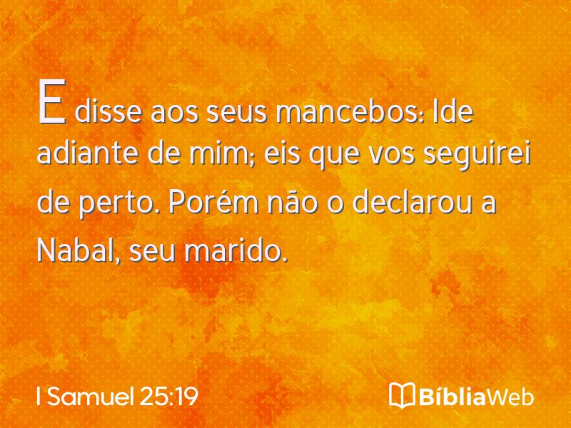 I Samuel 25:19 em imagem para compartilhar