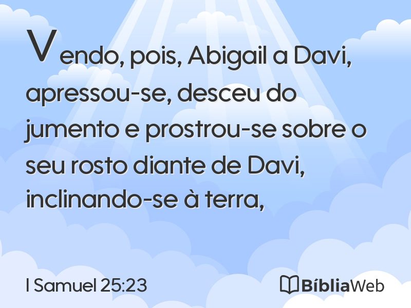 I Samuel 25:23 em imagem para compartilhar