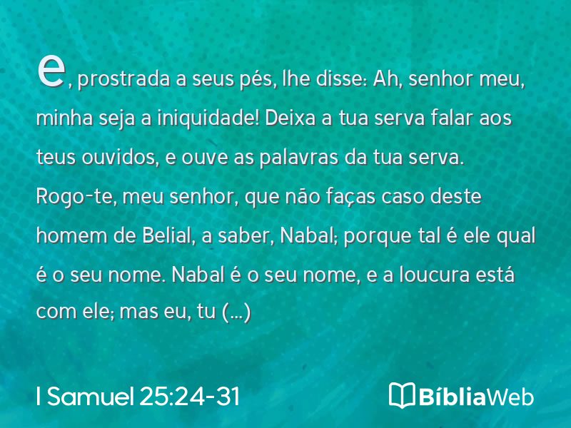 I Samuel 25:24-31 em imagem para compartilhar