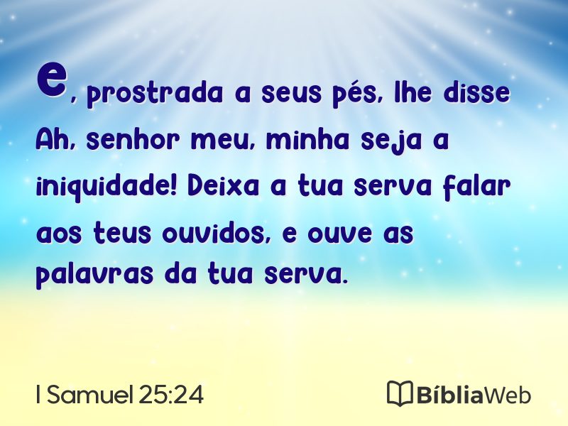 I Samuel 25:24 em imagem para compartilhar