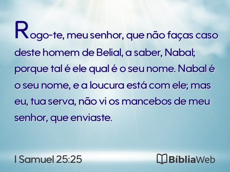 I Samuel 25:25 em imagem para compartilhar