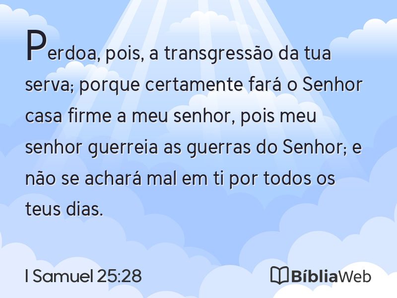 I Samuel 25:28 em imagem para compartilhar