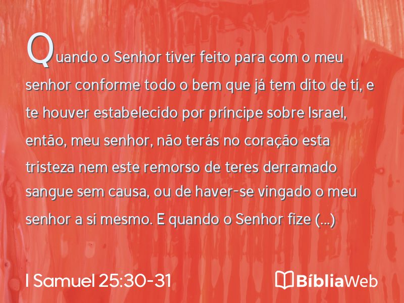 I Samuel 25:30-31 em imagem para compartilhar