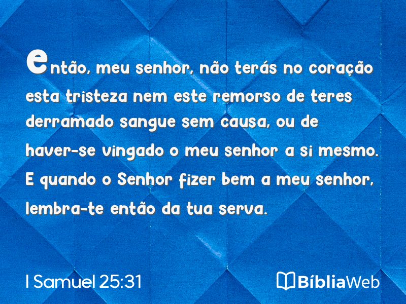 I Samuel 25:31 em imagem para compartilhar