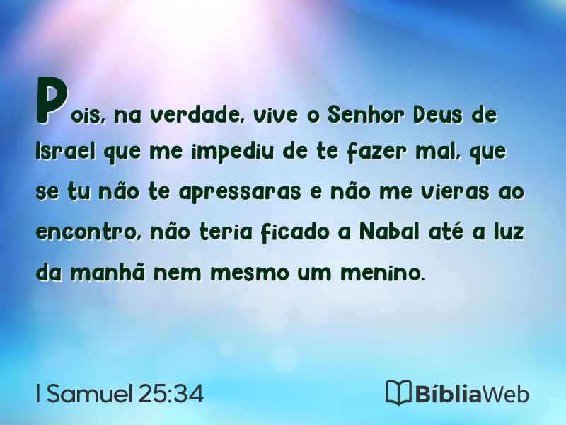 I Samuel 25:34 em imagem para compartilhar