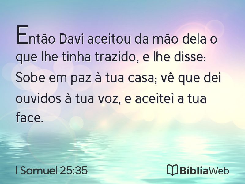 I Samuel 25:35 em imagem para compartilhar