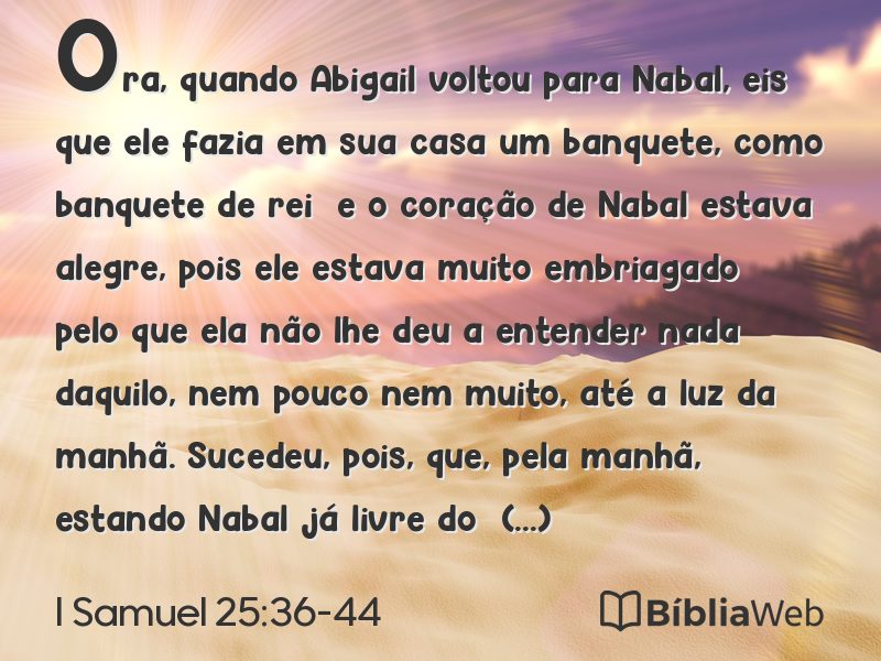 I Samuel 25:36-44 em imagem para compartilhar