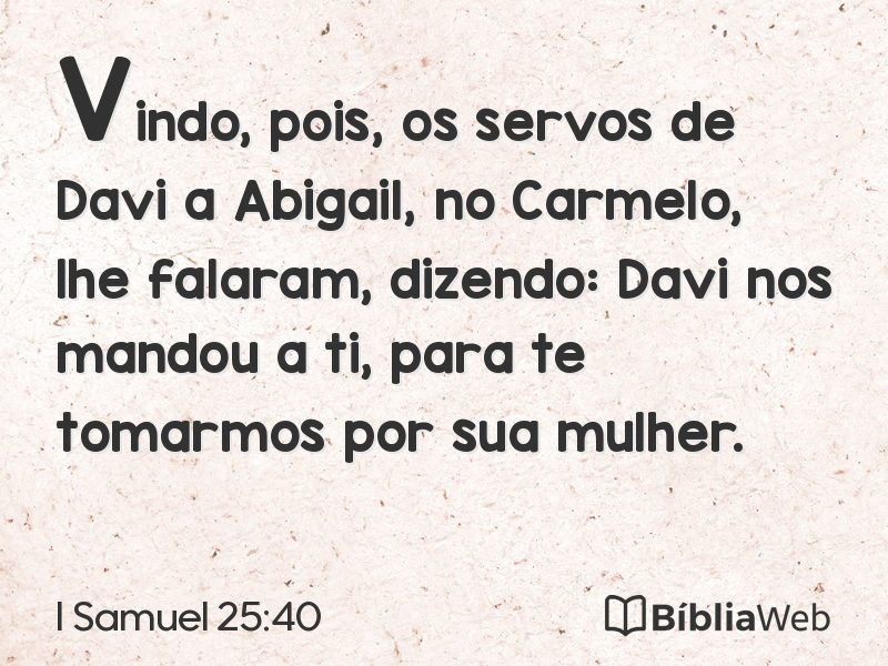 I Samuel 25:40 em imagem para compartilhar