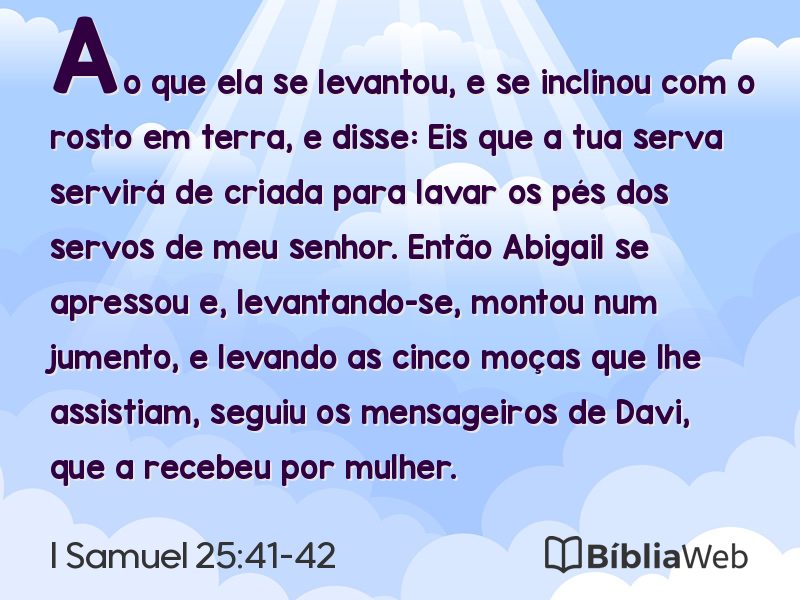 I Samuel 25:41-42 em imagem para compartilhar