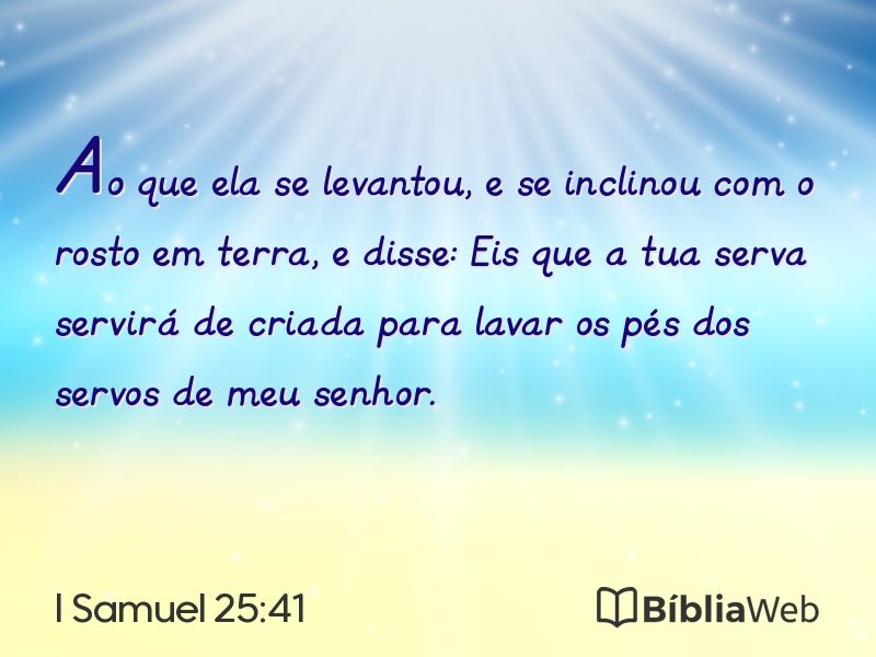 I Samuel 25:41 em imagem para compartilhar