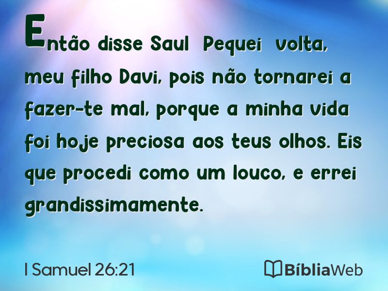 I Samuel 26:21 em imagem para compartilhar