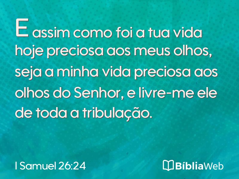 I Samuel 26:24 em imagem para compartilhar