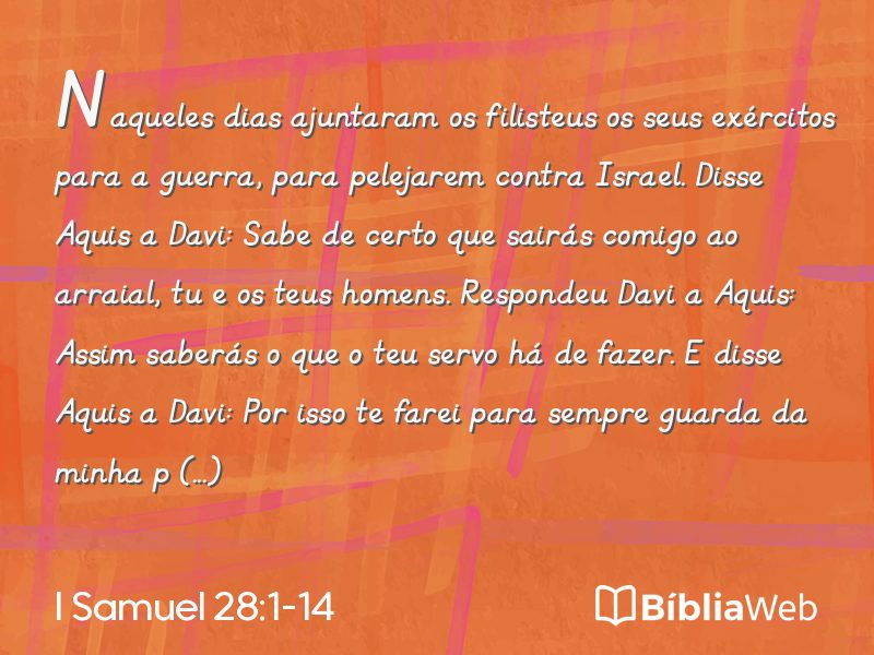 I Samuel 28:1-14 em imagem para compartilhar